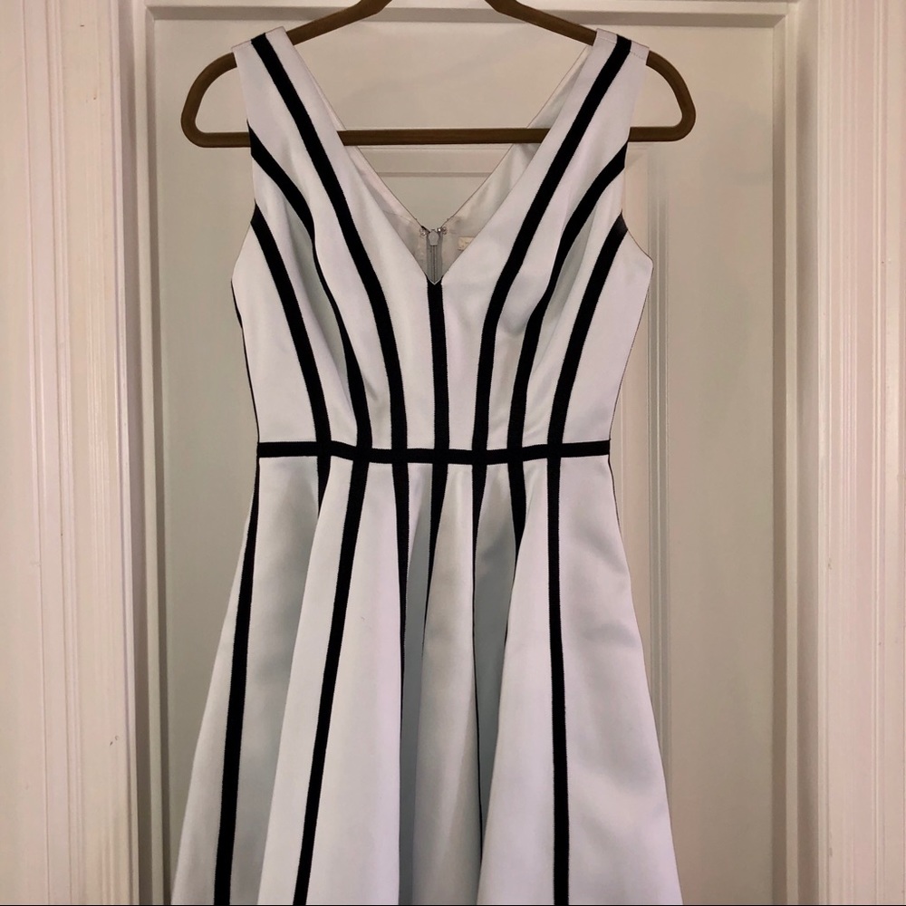 Halston Heritage fit and flare black & white dress